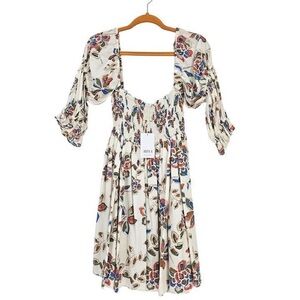 Misa Los Angeles Cream Floral Mini Dress